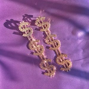 CHANDELIER EARRINGS DOLLAR SIGN $